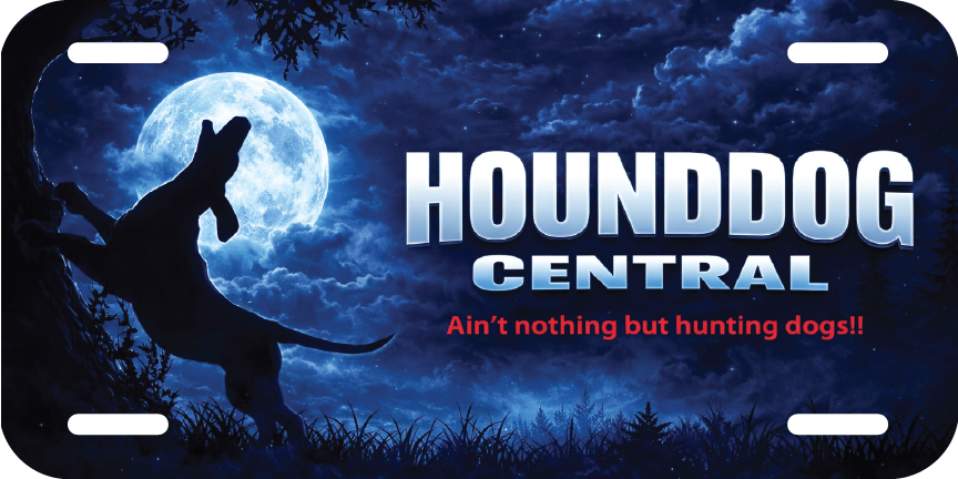 Hounddog Central Aluminum License Plate – Vinyl Graphic