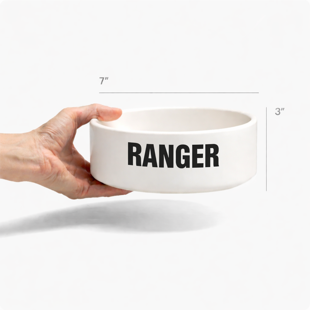 Large Custom Ceramic Dog Bowl