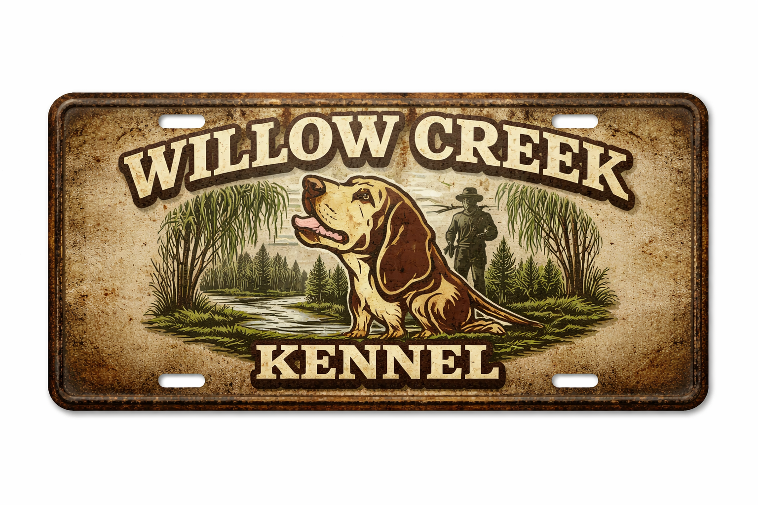 Custom Hound Dog Kennel License Plate